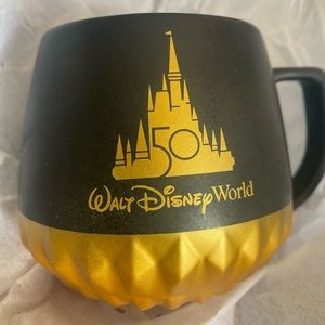 Walt Disney World 50th Anniversary Black & Gold 2021 Starbucks Mug.